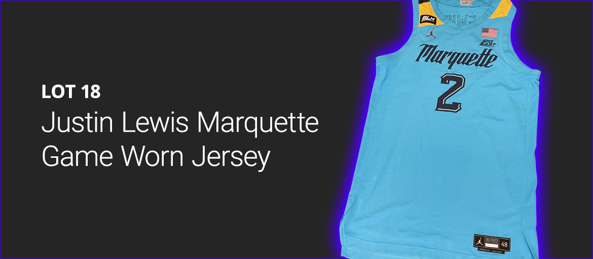 Justin Lewis Marquette Basketball Game Worn Jersey